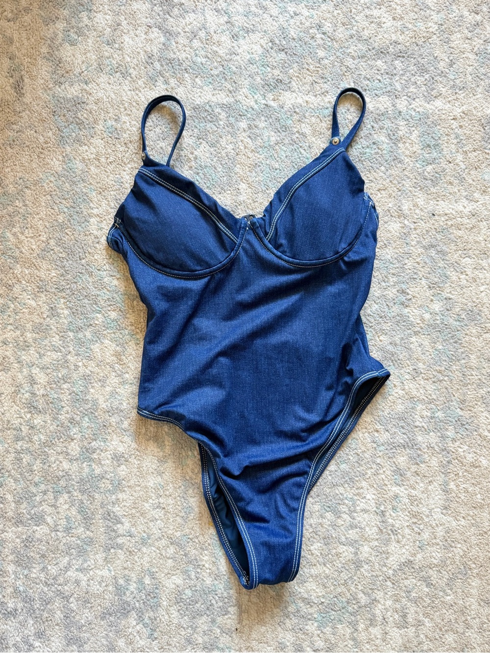 Good American Show off One Piece Denim swimsuit size 2